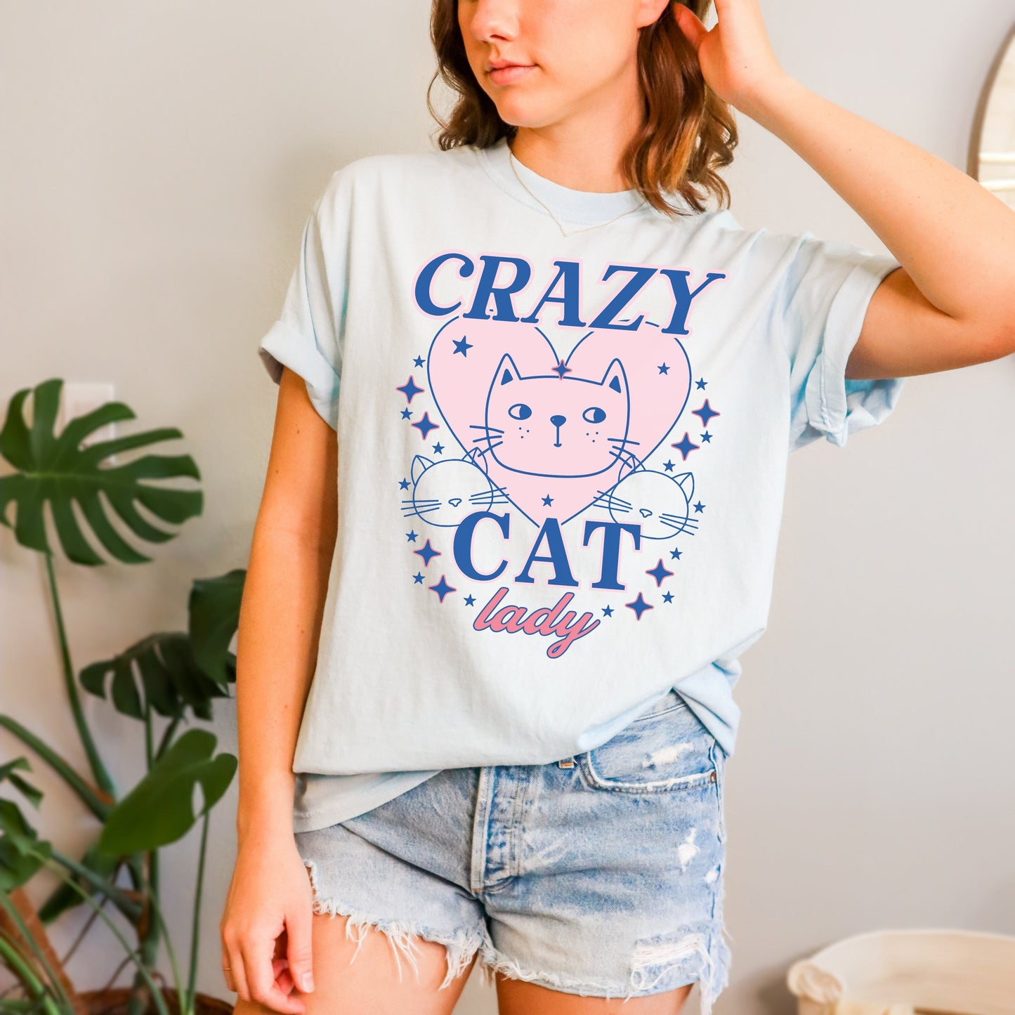 Crazy Cat Lazy Trendy Tshirt | Cat Lover Shirt | gift for cat mom | Cute Cat Shirt | Funny Cat Shirt | Cat Lady Clothing | Retro Aesthetic