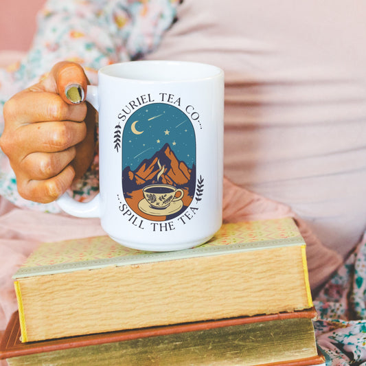 Suriel Tea Co ACOTAR Mug | bookish Coffee Mug | SJM Book lover Gift | Coffee Cup for bookworm | Booktok Bookstagram | Fantasy Era