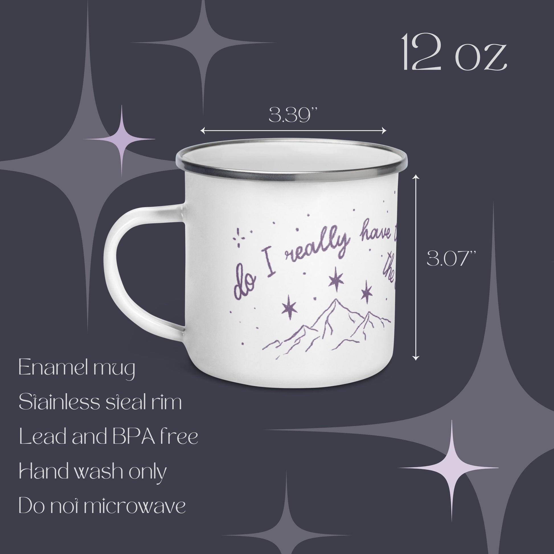 High Infidelity Bookish Enamel Camping Mug | Taylor x ACOTAR merch | Midnights Era | Rhysand Highlord Night Court Coffee Cup | Swift Reader