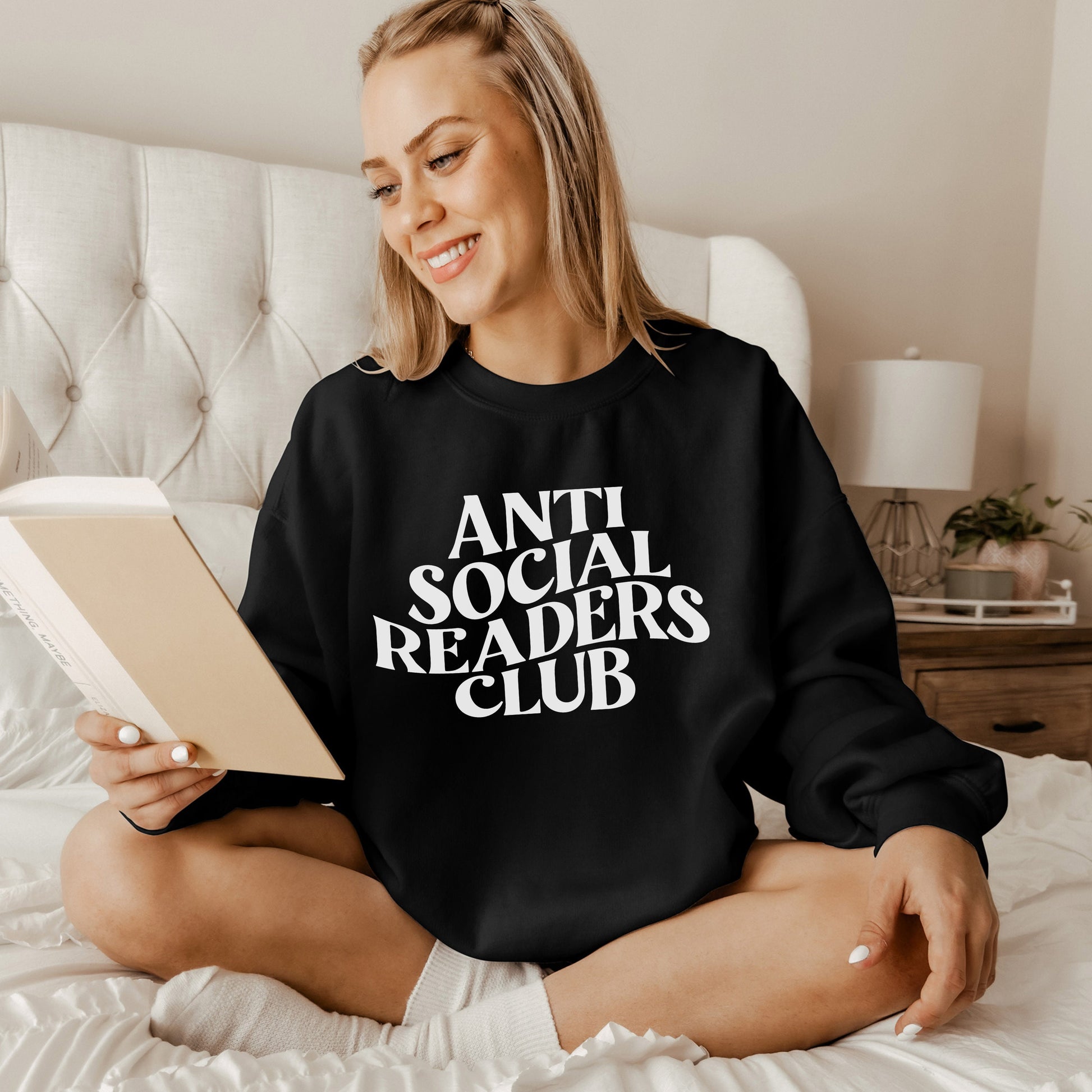 Anti Social Readers Club Sweatshirt , Trendy Bookish Crewneck , Introverted Reader, Homebody Bookworm Gifts, Funny Booktok Merch, book mom