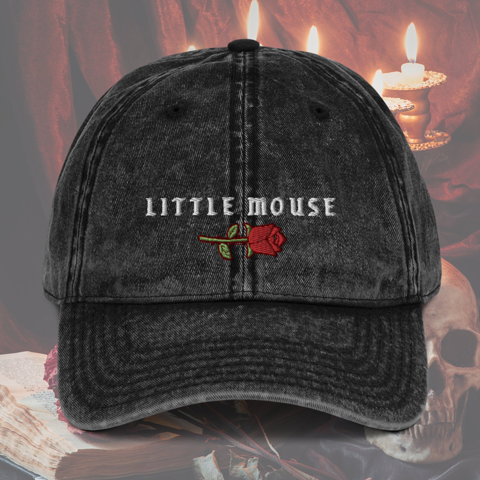 Little Mouse Vintage Dad Hat | Embroidered Bookish Hat | Dark Romance Reader | Spicy Book Apparel | Subtle Book Merch | Booktok Bookstagram