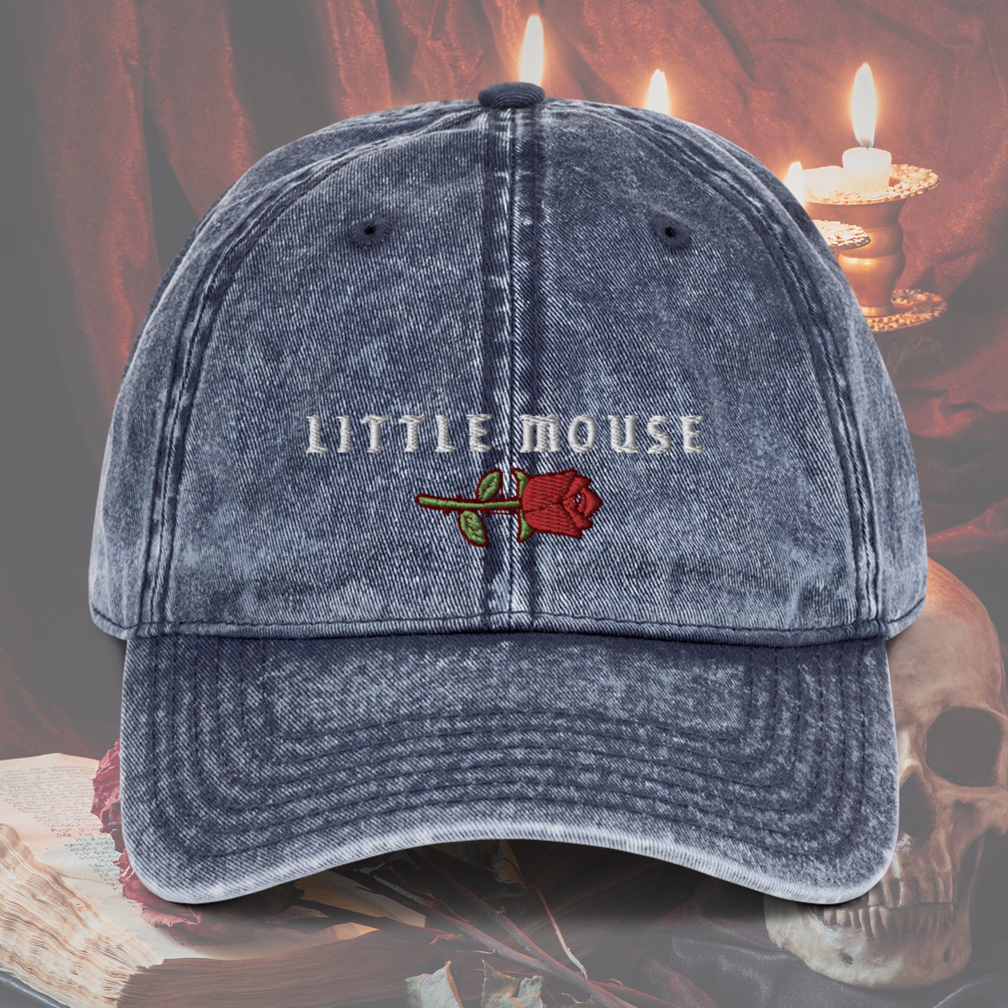 Little Mouse Vintage Dad Hat | Embroidered Bookish Hat | Dark Romance Reader | Spicy Book Apparel | Subtle Book Merch | Booktok Bookstagram