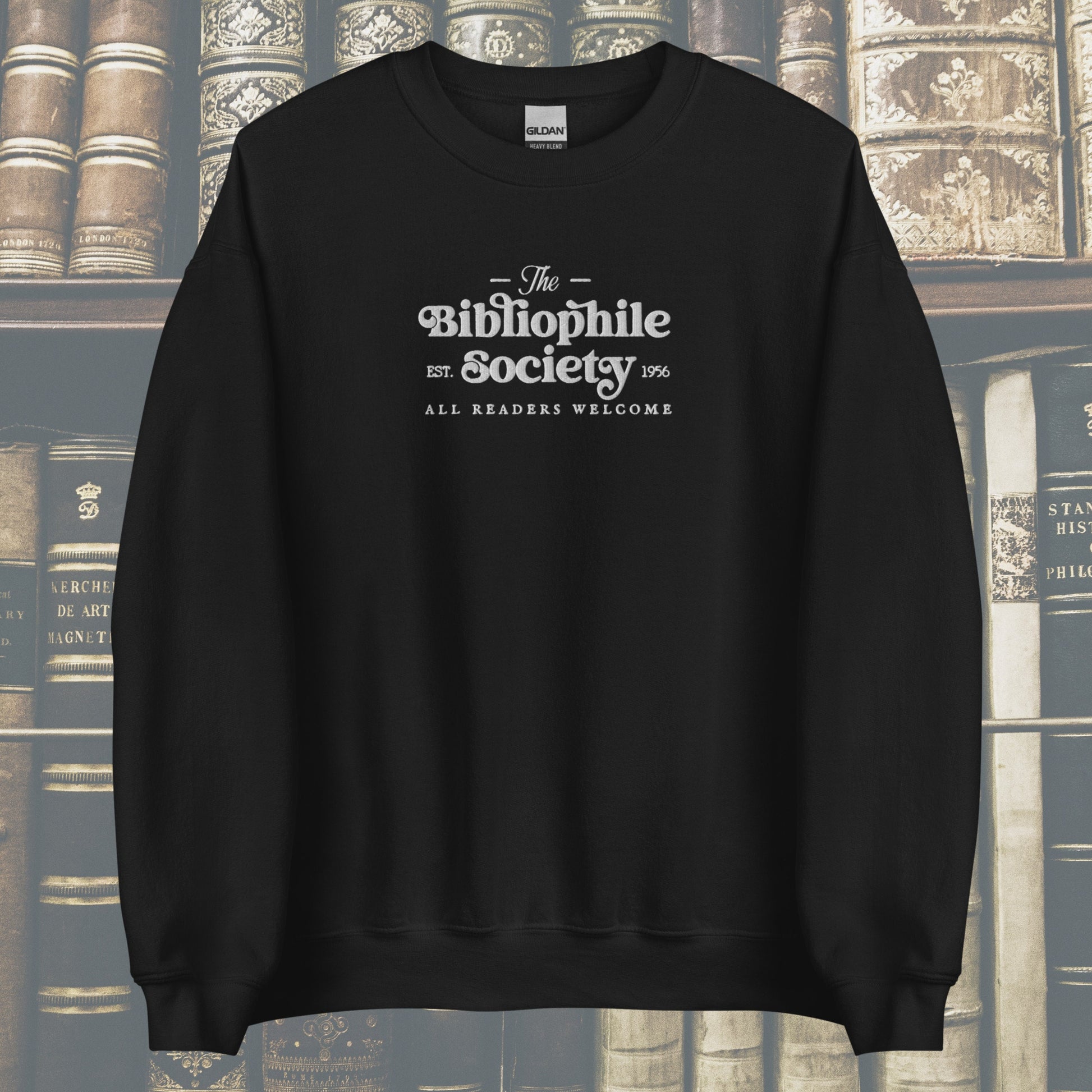 Bibliophile Society Embroidered Bookish Sweatshirt | Book Lover Crewneck | Reading Outfit | Bookworm Gifts | Book Obsessed | Trendy Booktok