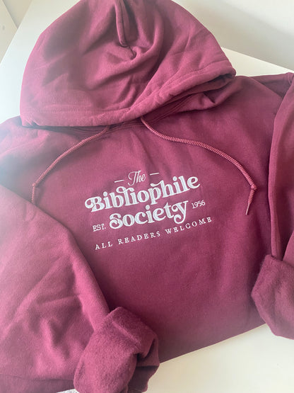 Bibliophile Society Embroidered Bookish Sweatshirt | Book Lover Hoodie | Reading Outfit | Bookworm Gifts | Book Obsessed | Trendy Booktok