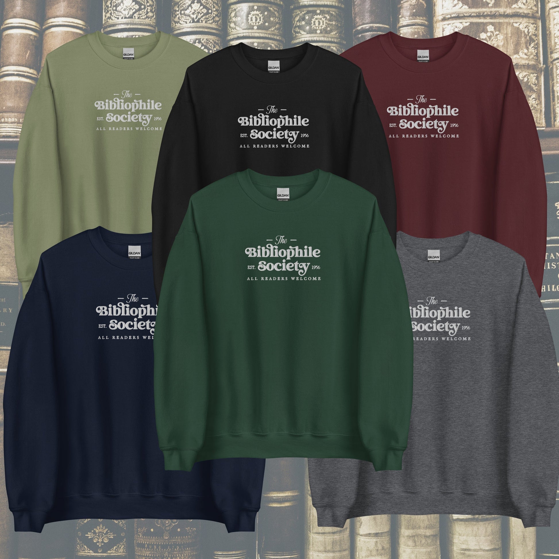 Bibliophile Society Embroidered Bookish Sweatshirt | Book Lover Crewneck | Reading Outfit | Bookworm Gifts | Book Obsessed | Trendy Booktok