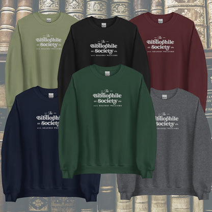 Bibliophile Society Embroidered Bookish Sweatshirt | Book Lover Crewneck | Reading Outfit | Bookworm Gifts | Book Obsessed | Trendy Booktok