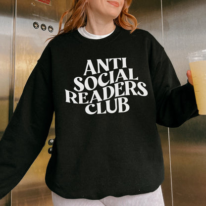 Anti Social Readers Club Sweatshirt , Trendy Bookish Crewneck , Introverted Reader, Homebody Bookworm Gifts, Funny Booktok Merch, book mom