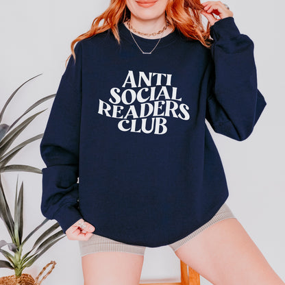 Anti Social Readers Club Sweatshirt , Trendy Bookish Crewneck , Introverted Reader, Homebody Bookworm Gifts, Funny Booktok Merch, book mom