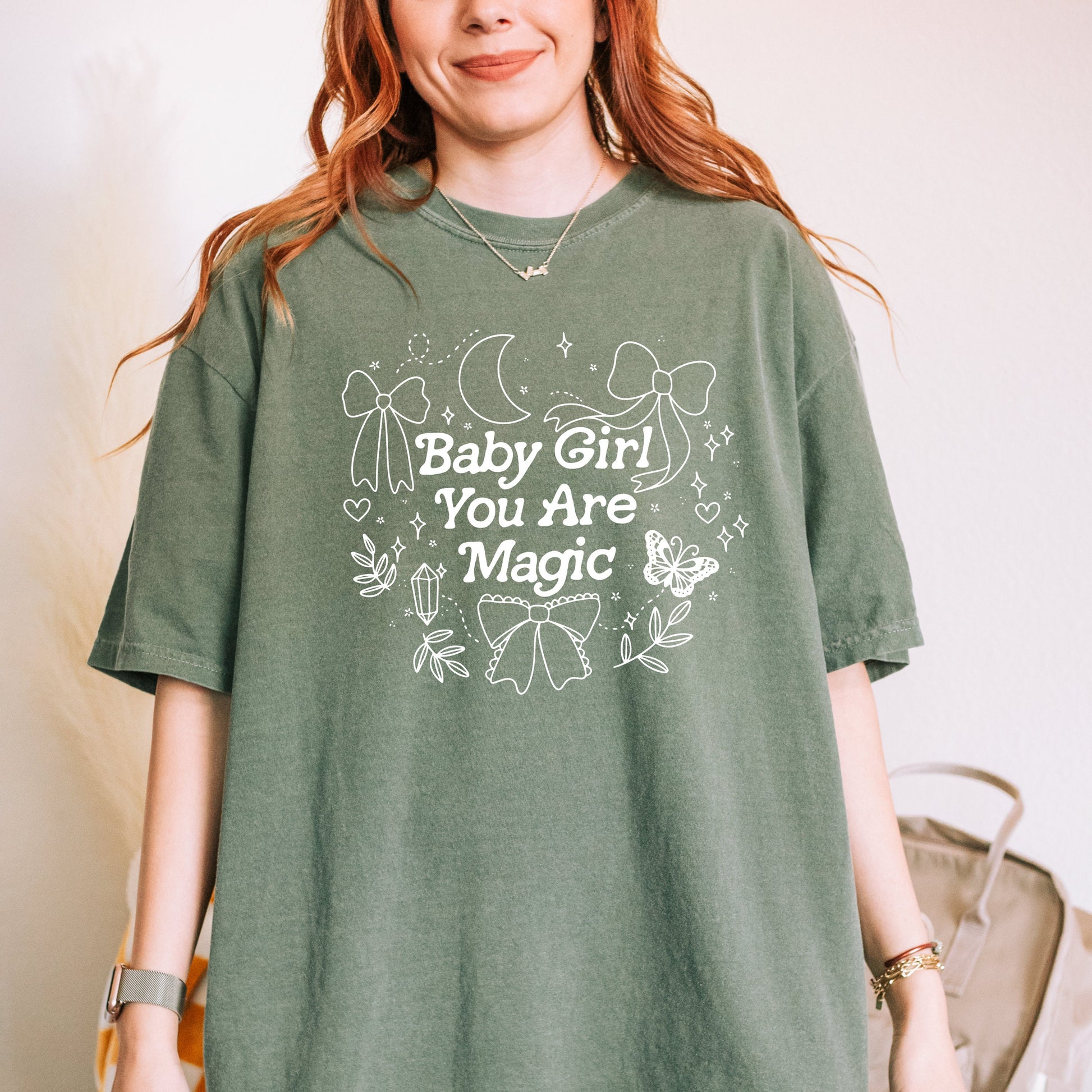 Baby Girl You are Magic tshirt | Witchy Spring Shirt | Cottagecore Witch Aesthetic | Whimsical Magical Girly Shirt | Trendy Bows Fairycore