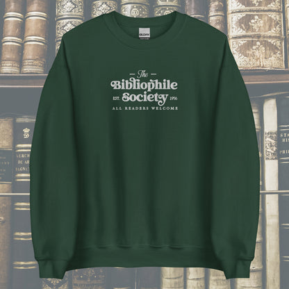 Bibliophile Society Embroidered Bookish Sweatshirt | Book Lover Crewneck | Reading Outfit | Bookworm Gifts | Book Obsessed | Trendy Booktok