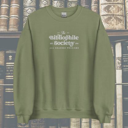 Bibliophile Society Embroidered Bookish Sweatshirt | Book Lover Crewneck | Reading Outfit | Bookworm Gifts | Book Obsessed | Trendy Booktok