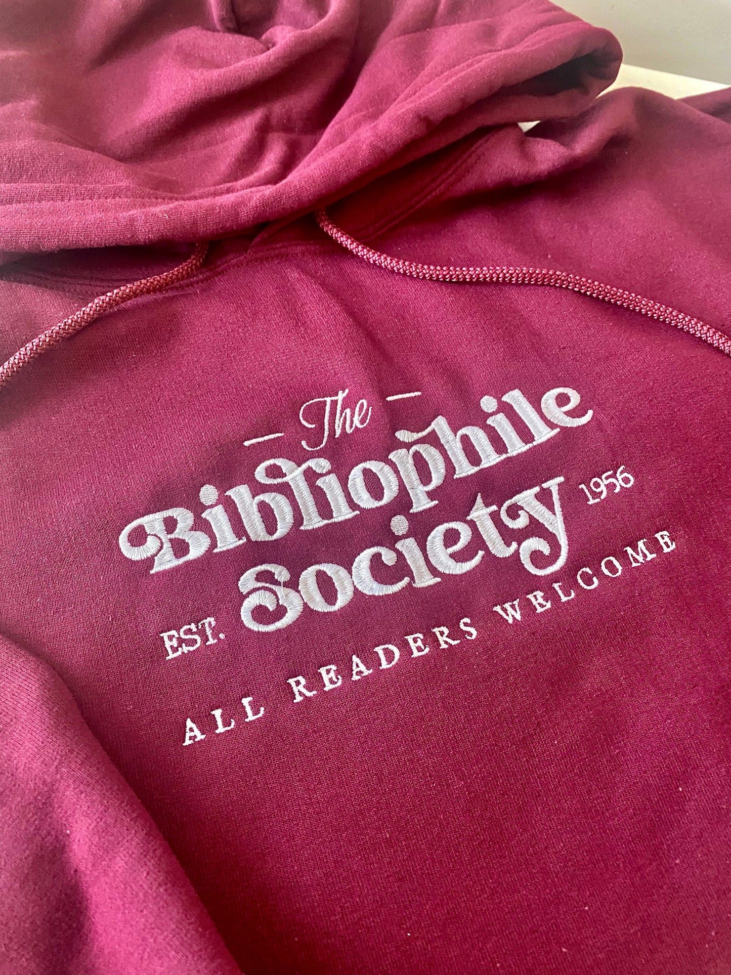 Bibliophile Society Embroidered Bookish Sweatshirt | Book Lover Hoodie | Reading Outfit | Bookworm Gifts | Book Obsessed | Trendy Booktok