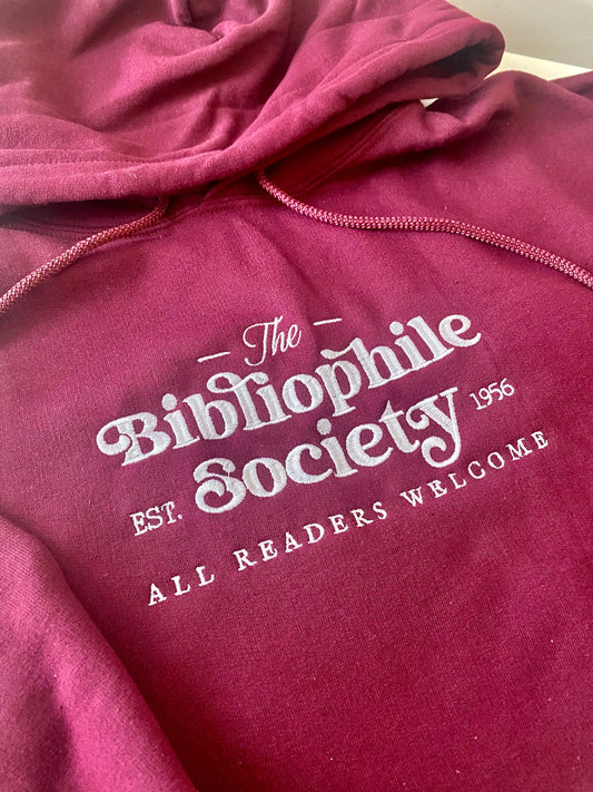 Bibliophile Society Embroidered Bookish Sweatshirt | Book Lover Hoodie | Reading Outfit | Bookworm Gifts | Book Obsessed | Trendy Booktok