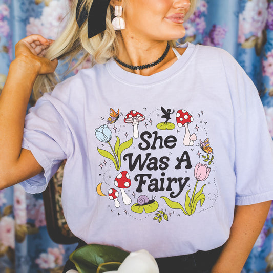 She was a Fairy Cottage core T Shirt | Spring Fairycore Shirt | Mushroom Frogs Snails and Magic | Fantasy Lover Gift