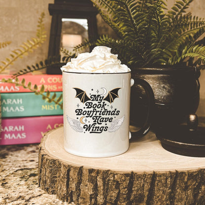 My Book Boyfriends have Wings Mug | Bookish Coffee Cup | Reader Gifts | SJM Fans Bat Boys Mug | Acotar TOG Crescent City | Fantasy Reader