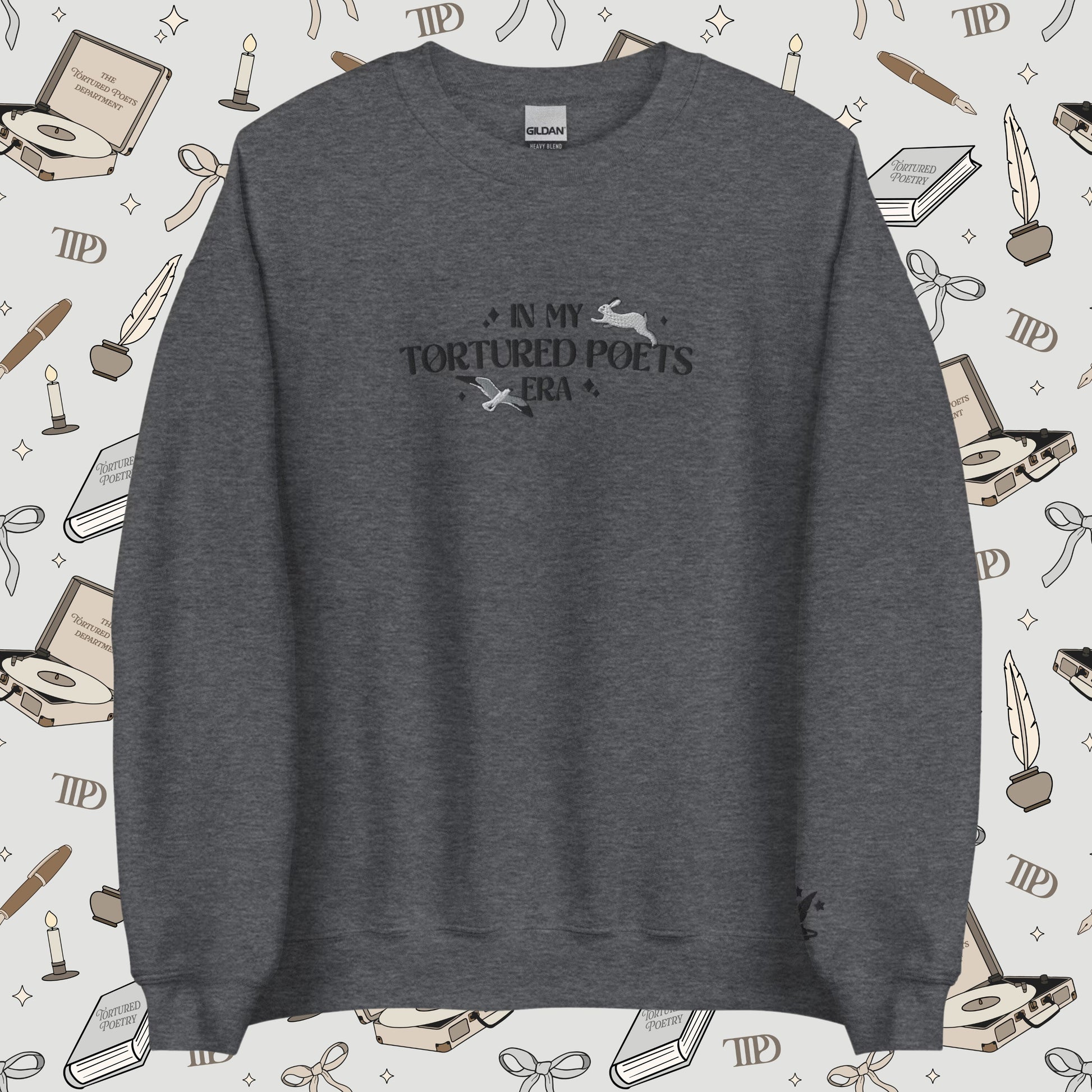 Embroidered In My Tortured Poets Era Crewneck Sweatshirt | TTPD Merch | Taylor Fan Gifts | The Albotoros and Bolter | cute swift shirt