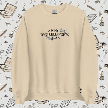 Embroidered In My Tortured Poets Era Crewneck Sweatshirt | TTPD Merch | Taylor Fan Gifts | The Albotoros and Bolter | cute swift shirt