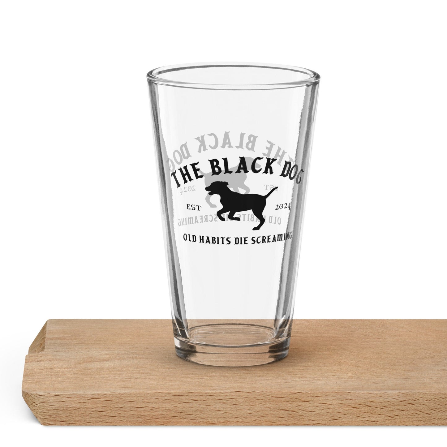 The Black Dog Beer Pint Glass | Taylor TTPD Bar Glassware | Torture Poet Swift Merch | Old Habits Die Screaming | Black Dog Bar Glass