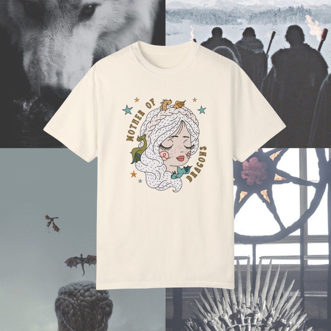 Dragons Mother Thrones Tshirt | Fantasy Thrones Merch | Dragons Danny Shirt | Hand Drawn Cute Bookish Merch | fantasy reader gift