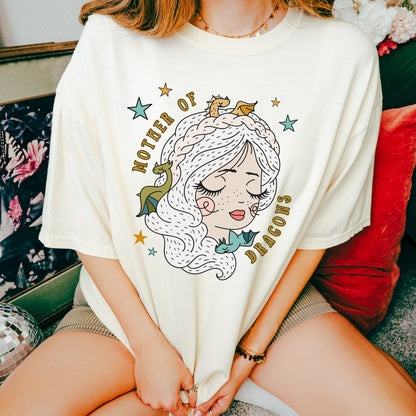 Dragons Mother Thrones Tshirt | Fantasy Thrones Merch | Dragons Danny Shirt | Hand Drawn Cute Bookish Merch | fantasy reader gift