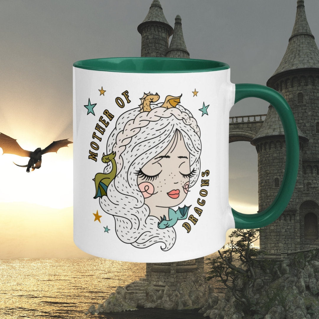 Dragons mother Thrones Mug | Danny Coffee Cup | Fantasy Drinkware | Bookish Dragon Mug | Gift for Reader