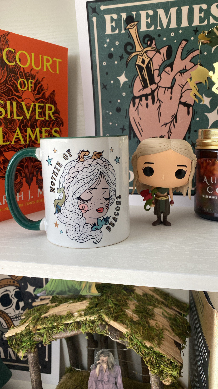 Dragons mother Thrones Mug | Danny Coffee Cup | Fantasy Drinkware | Bookish Dragon Mug | Gift for Reader