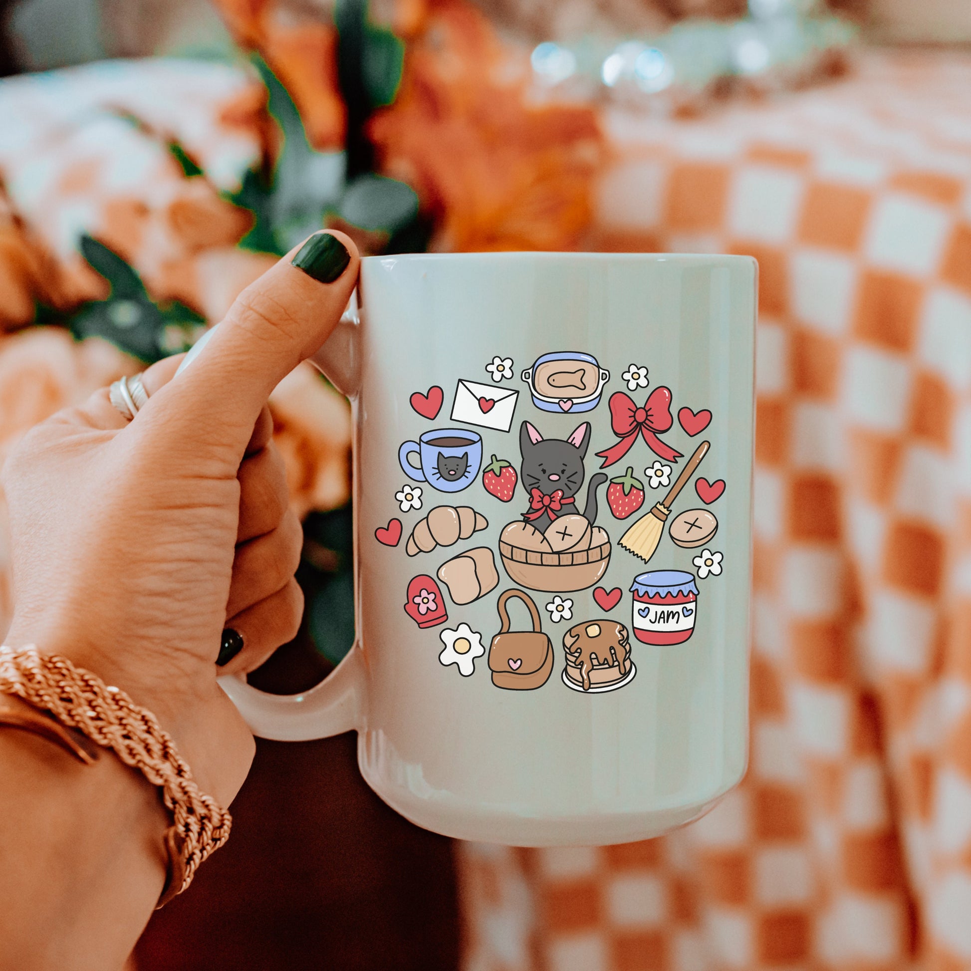 Witchy Delivery Service Mug | Jiji and Kiki Mug | Ghibli Fan Gifts | Kawaii Cute Anime Coffee Cup