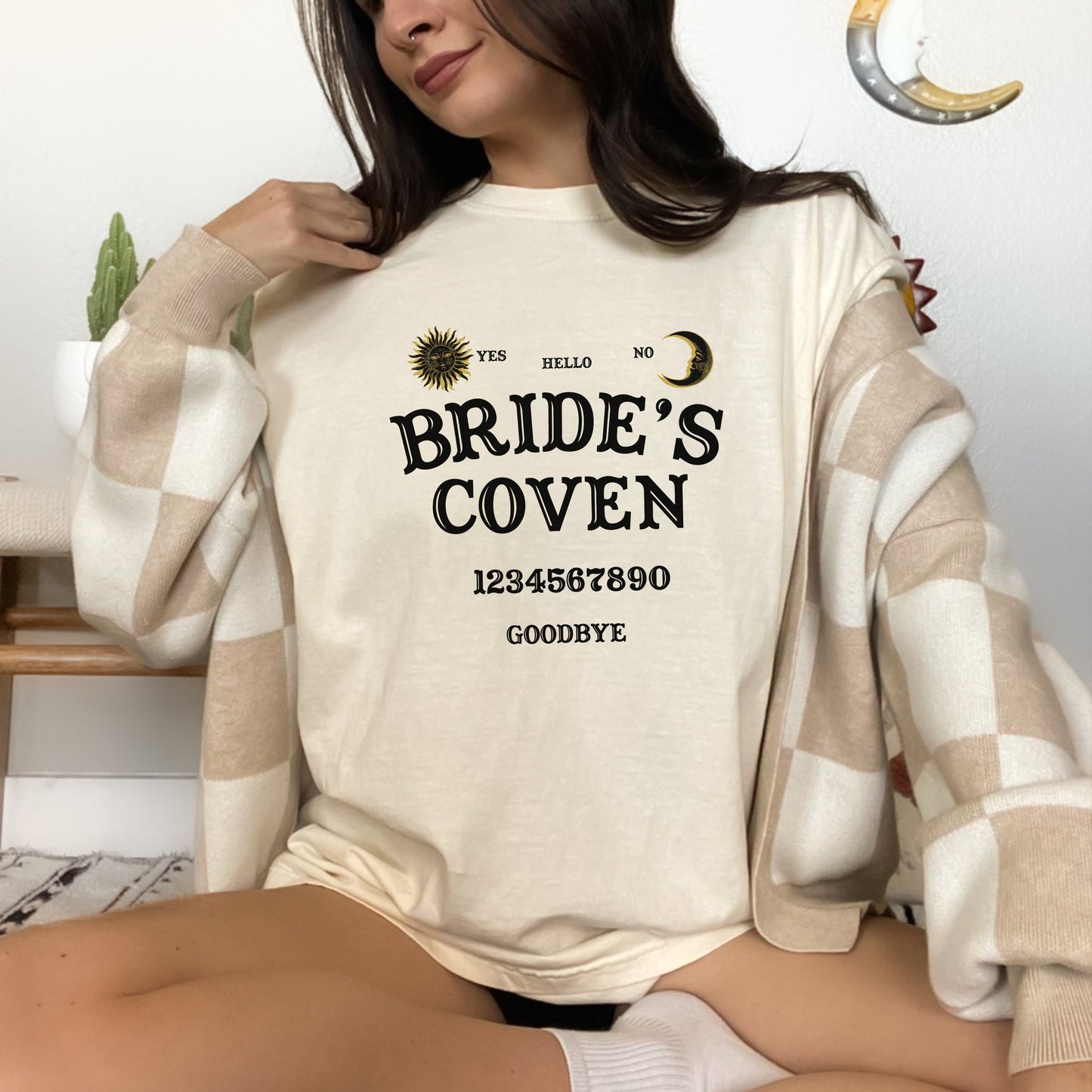 Bride's Coven Witchy Bathclortte Party Shirts | Matching Group Tshirts | Spooky Salem Themed Bridal Party | Quija Board Gothic Horror Lover