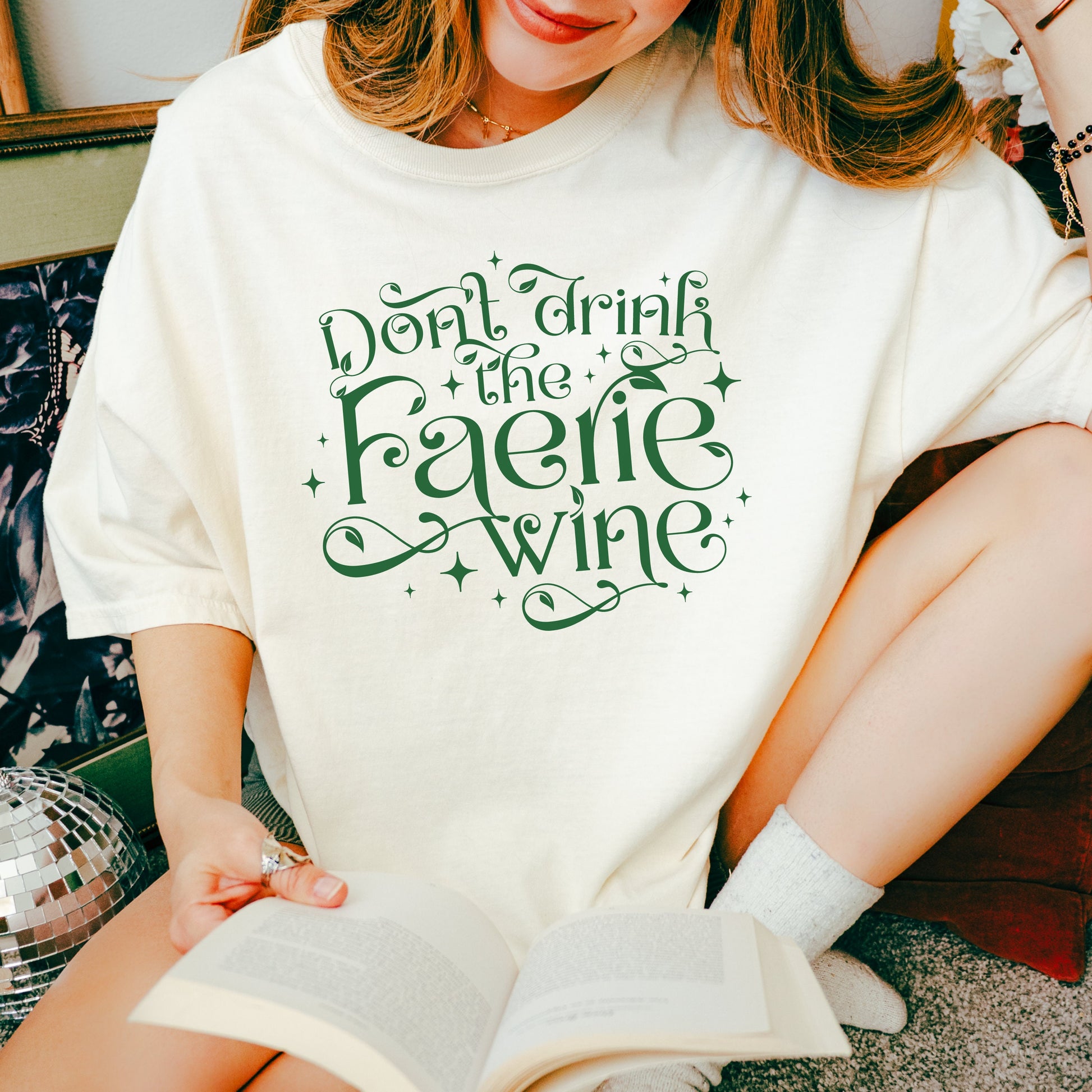 Don't Drink the faerie wine t shirt | Fantasy Bookish Fairy Shirt | Cottagecore Bookworm Gift | Fairytales Fantasy Era | ACOTAR