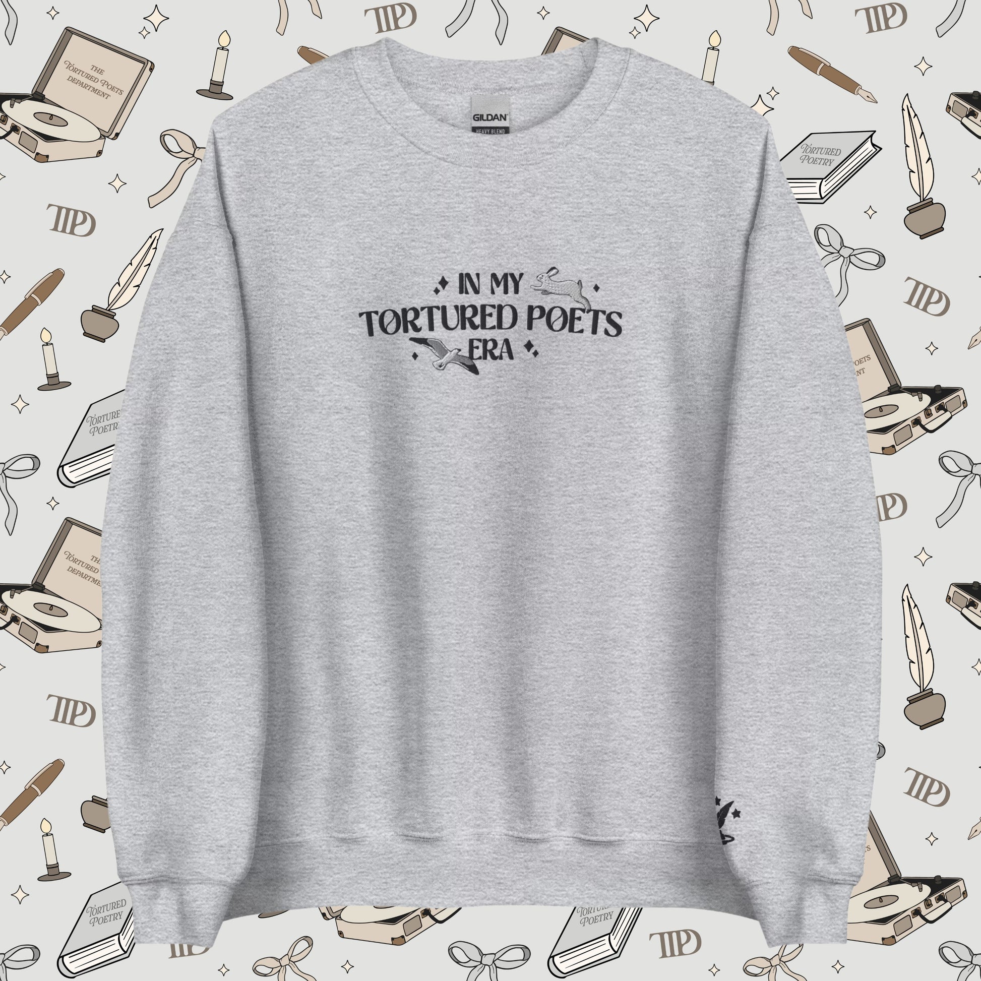 Embroidered In My Tortured Poets Era Crewneck Sweatshirt | TTPD Merch | Taylor Fan Gifts | The Albotoros and Bolter | cute swift shirt