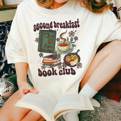 Second Breakfast Book Club Tshirt | Hobbit Shirt | Cottage Core Bookish Merch | Frodo and Sam | LOTR Gifts | Fantasty Book Lover | Reader