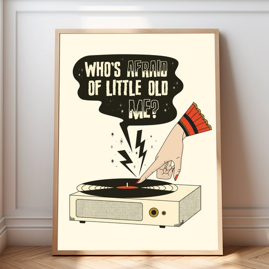 Whos Afraid of Little Old Me Wall Art | TTPD Wall Print | Vintage Illustrated Wall Art | Swift Home Decor | Taylor Fan Gift