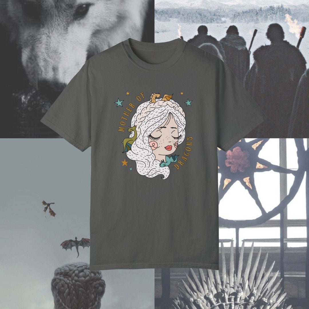 Dragons Mother Thrones Tshirt | Fantasy Thrones Merch | Dragons Danny Shirt | Hand Drawn Cute Bookish Merch | fantasy reader gift