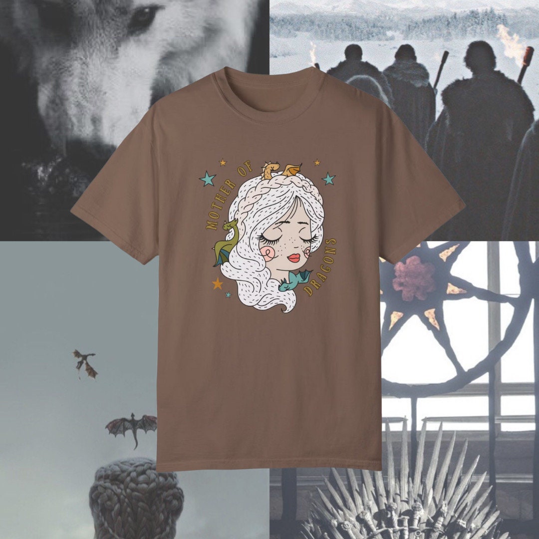 Dragons Mother Thrones Tshirt | Fantasy Thrones Merch | Dragons Danny Shirt | Hand Drawn Cute Bookish Merch | fantasy reader gift