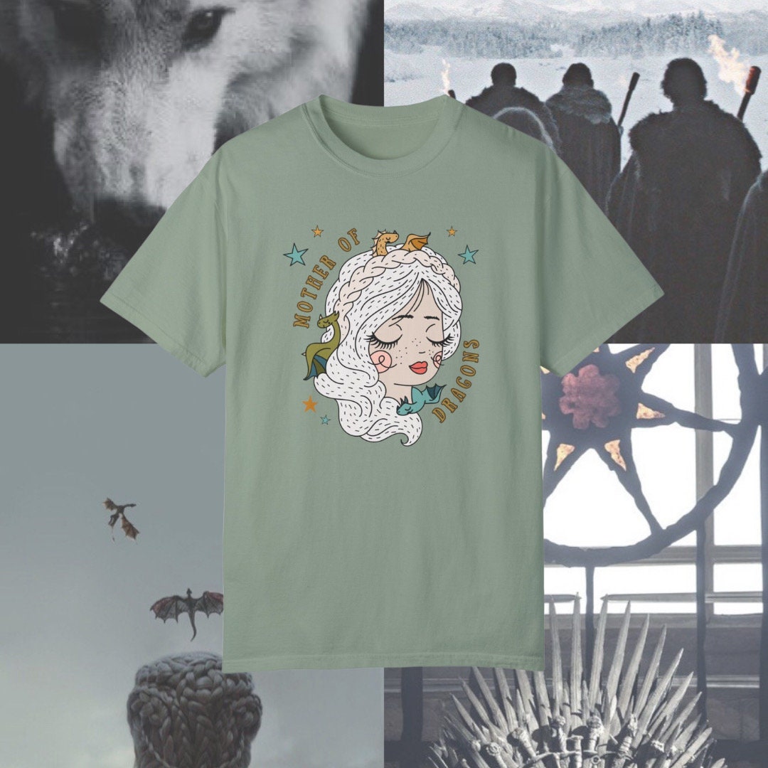 Dragons Mother Thrones Tshirt | Fantasy Thrones Merch | Dragons Danny Shirt | Hand Drawn Cute Bookish Merch | fantasy reader gift