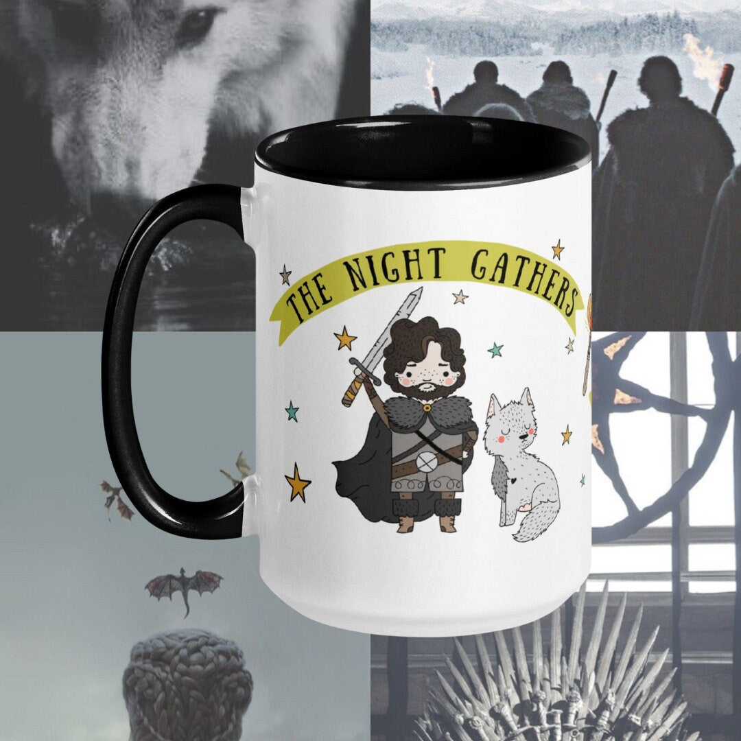 Thrones Night Watch Coffee Mug | John and Sam Cup | Fantasy Lover Gift | Dragons and Knights | bookish gifts