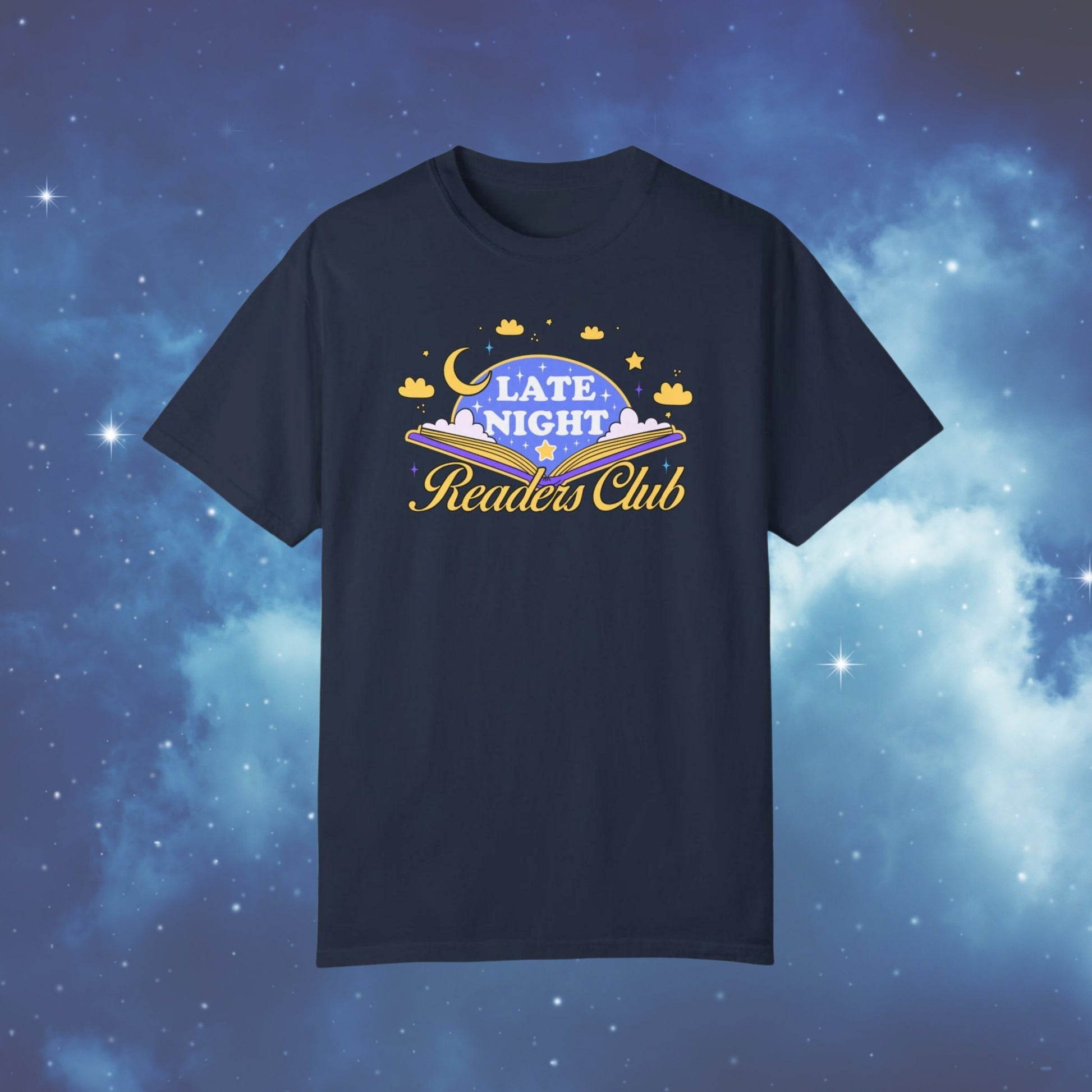 Late Night Readers Club Bookish Tshirt | Bookworm Merch | Reading Addict Gifts | Book Lover Shirt | Up all night reading | Bookish Shop