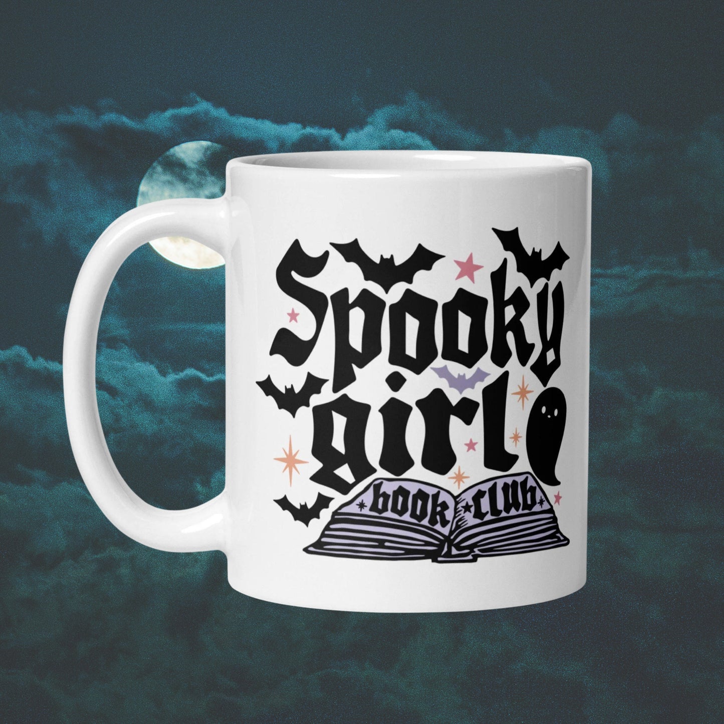 Spooky Girl Book Club Mug | Scary Stories Bookworm Gift | Spooky Reading Cup | Fall Halloween Bookish Coffee Cup