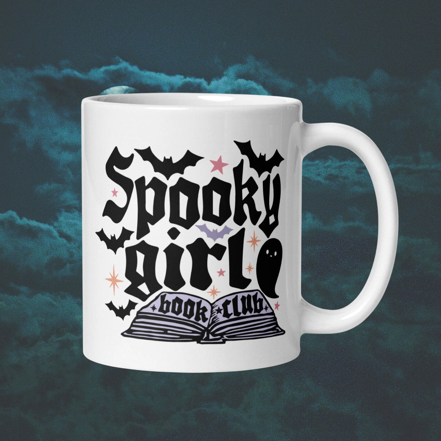 Spooky Girl Book Club Mug | Scary Stories Bookworm Gift | Spooky Reading Cup | Fall Halloween Bookish Coffee Cup