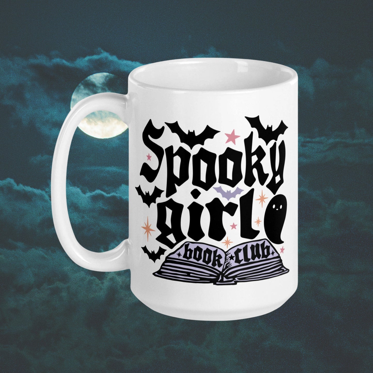 Spooky Girl Book Club Mug | Scary Stories Bookworm Gift | Spooky Reading Cup | Fall Halloween Bookish Coffee Cup