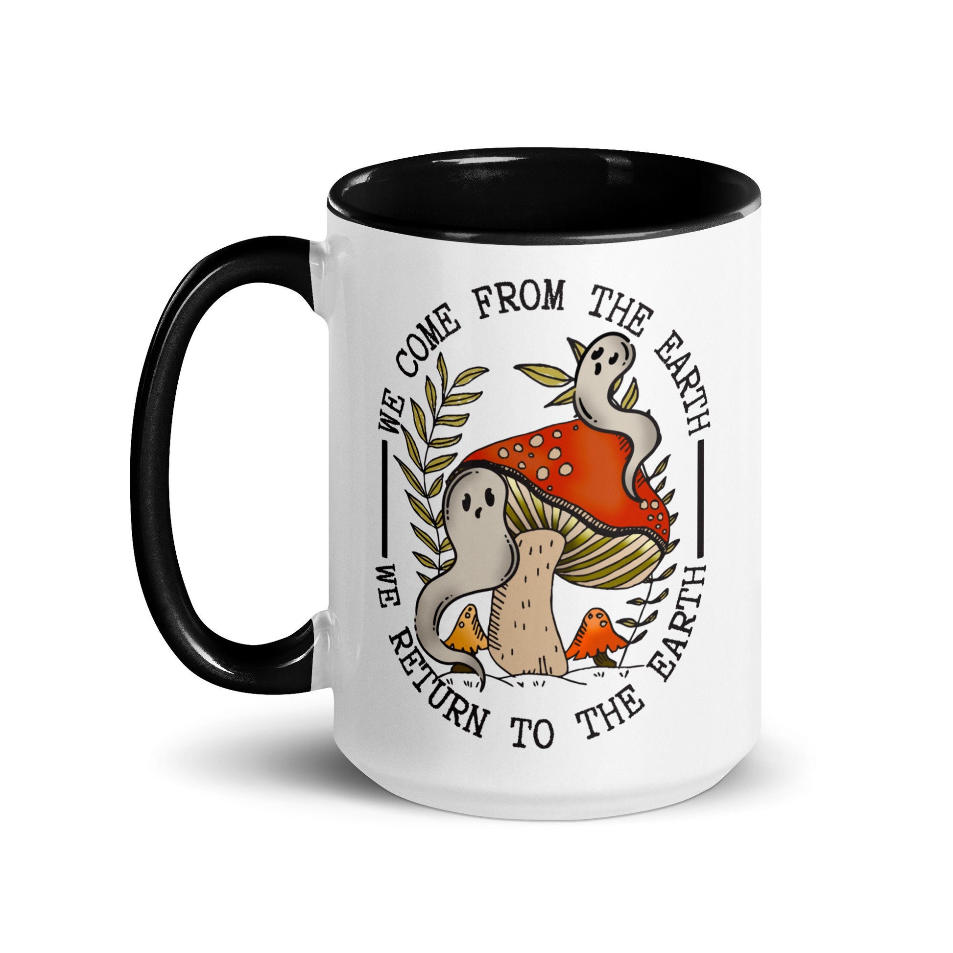 Dark Cottagecore Ghost and Mushroom Mug |