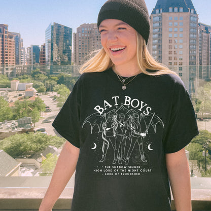 Official Licensed Bat Boys Tshirt | Sarah J Maas ACOTAR merch | Rhysand Cassian Azriel Night Court Velaris | Bookish Shop and Gifts