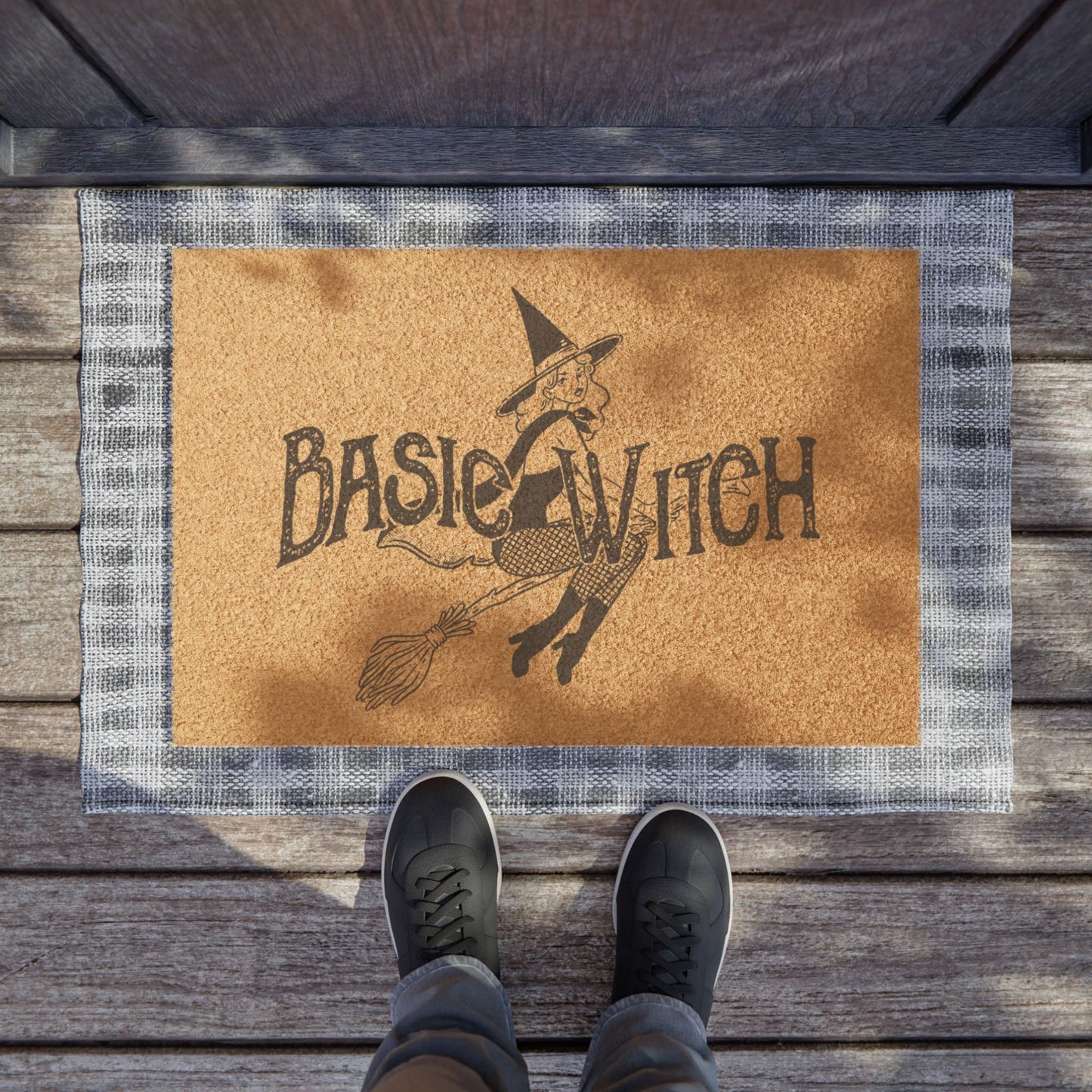 Basic Witch Doormat | Witchy Halloween Home Decor | Vintage Witch Fall Doormat | Witchy House Gifts | Spooky Cute Halloween Lover