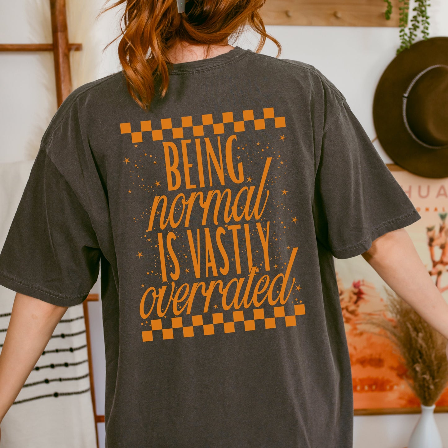 Being normal is vastly overrated halloween tshirt | Spooky Season Black and Orange Shirt | Halloween Town Tee | 90s Nostalgia Halloween