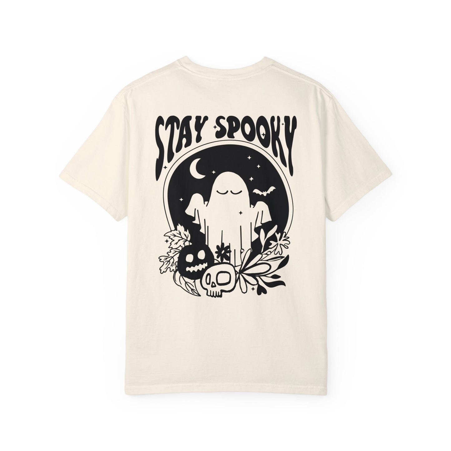 Stay Spooky Tshirt | Cute Ghost Halloween Shirt | Spooky Season Merch | Halloween Lover Gift | Ghost Skull Pumpkin | Front and Back Design