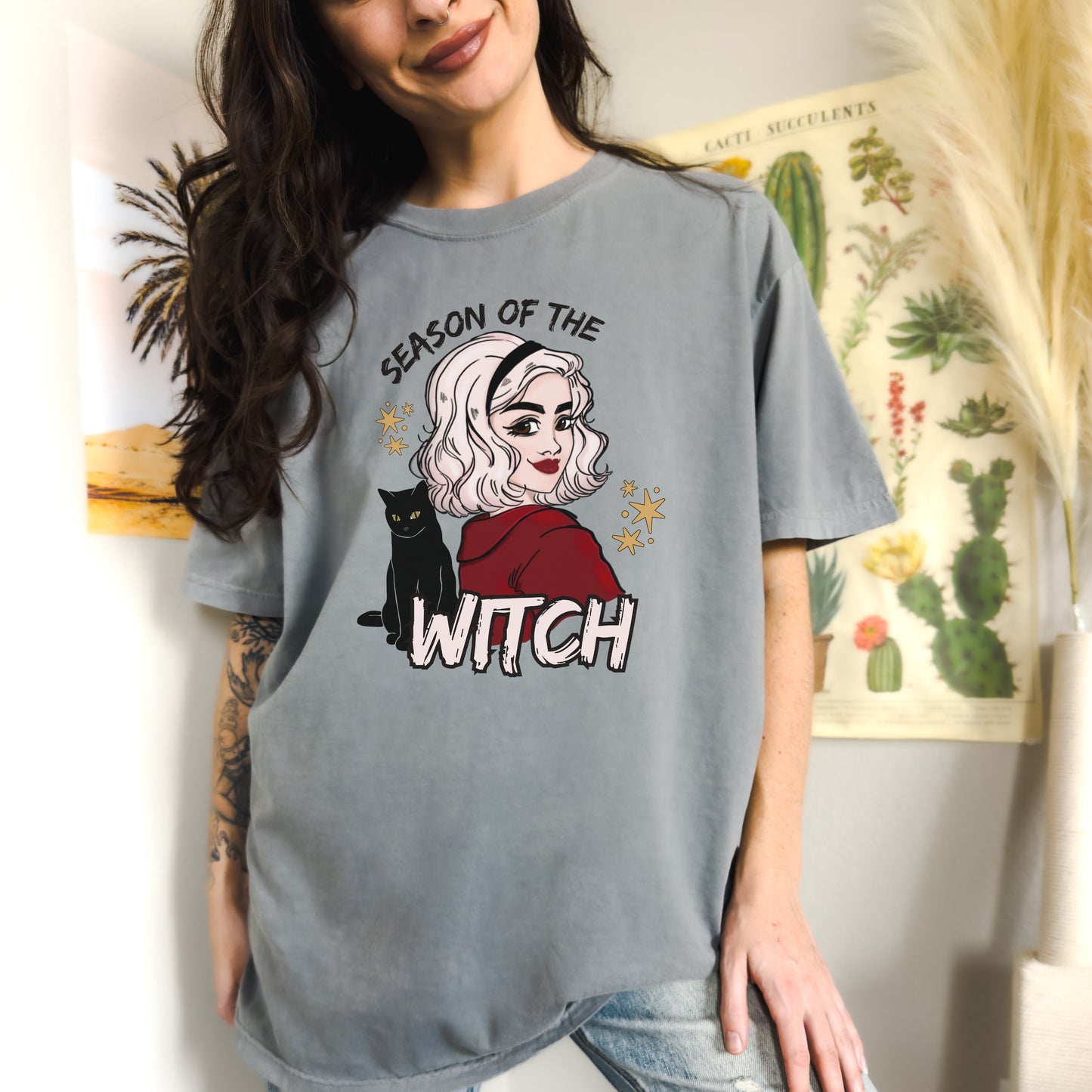 Season of the Witch Tshirt | Sabrina Halloween Shirt | Teenage Witch Spooky Season Shirt | Binx Black Cat Lover | Spooky Cute Witchy Gift