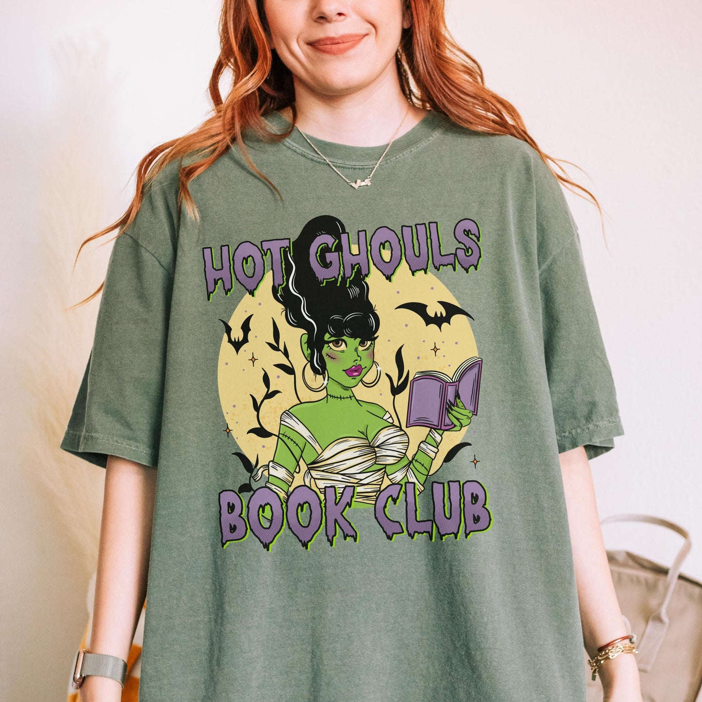 Hot Ghouls Book Club Tshirt | Spook Season Bookish Shirt | Fall Reader Shirt | Monster Girl Book Shirt | Horror Reader Gifts | Spooky Cute