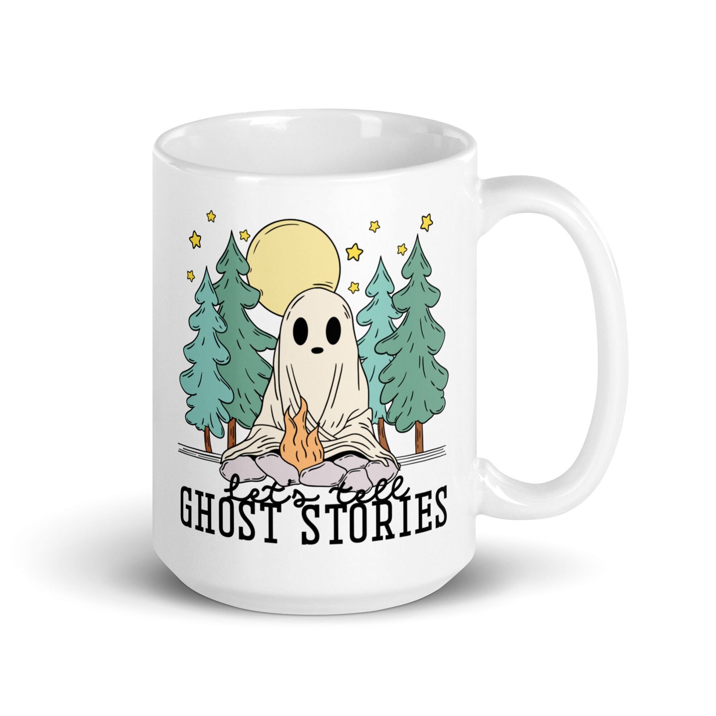 Lets Tell Ghost Stories Spooky Mug | Bookish Halloween Coffee Cup | Spooky Cute Ghost Mug | Horror Lover Gifts | Cozy Fall Mug