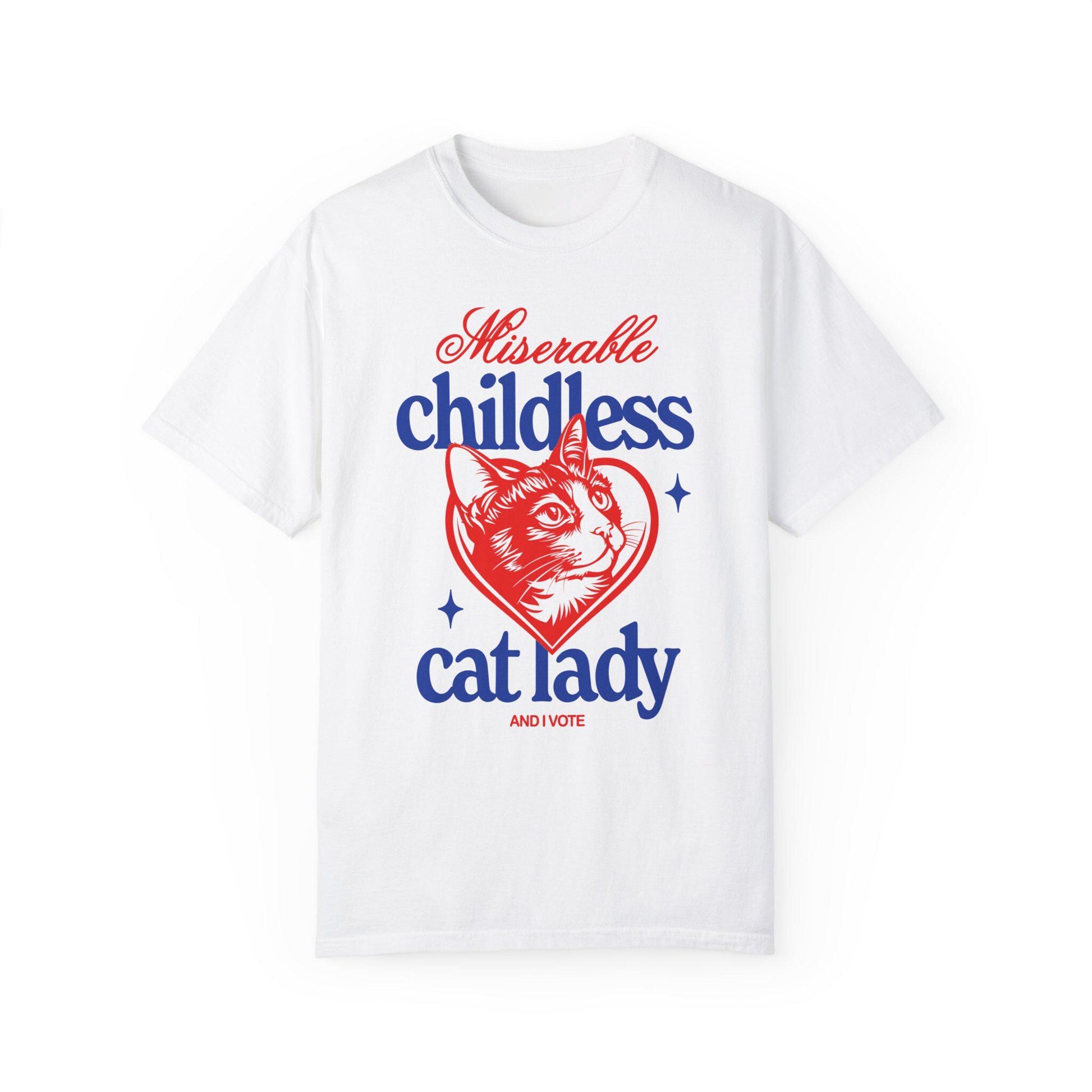 Miserable Childless Cat Lady and I vote Shirt | Cat Ladies for Kamala | Harris 2024| Politics Democrat Election tshirt | Woman's Rights