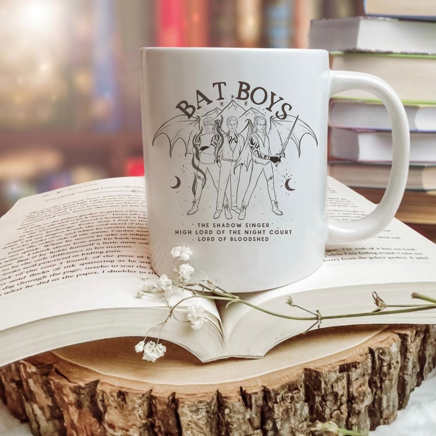 The Bat Boys ACOTAR Officially Licensed Mug | SJM Fan Gifts | Bookish Coffee Cup | Fantasy Reader Mug | Night Court Velaris | Rhy Cass Az